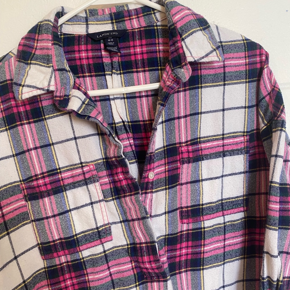 Lands’ End Pink Flannel